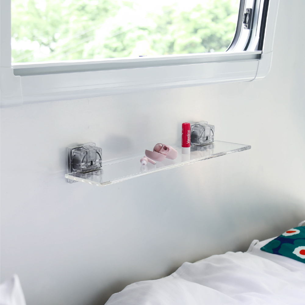 P5 ACRYLIC SUCTION SHELF-480L-TRANSPARENT P5 ACRYLIC SUCTION SHELF-480L-TRANSPARENT