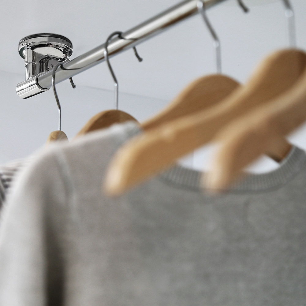 Suction wardrobe rail deals