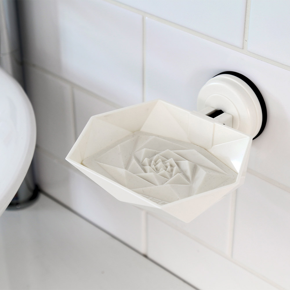 Gray/White Soap Dish with Hook