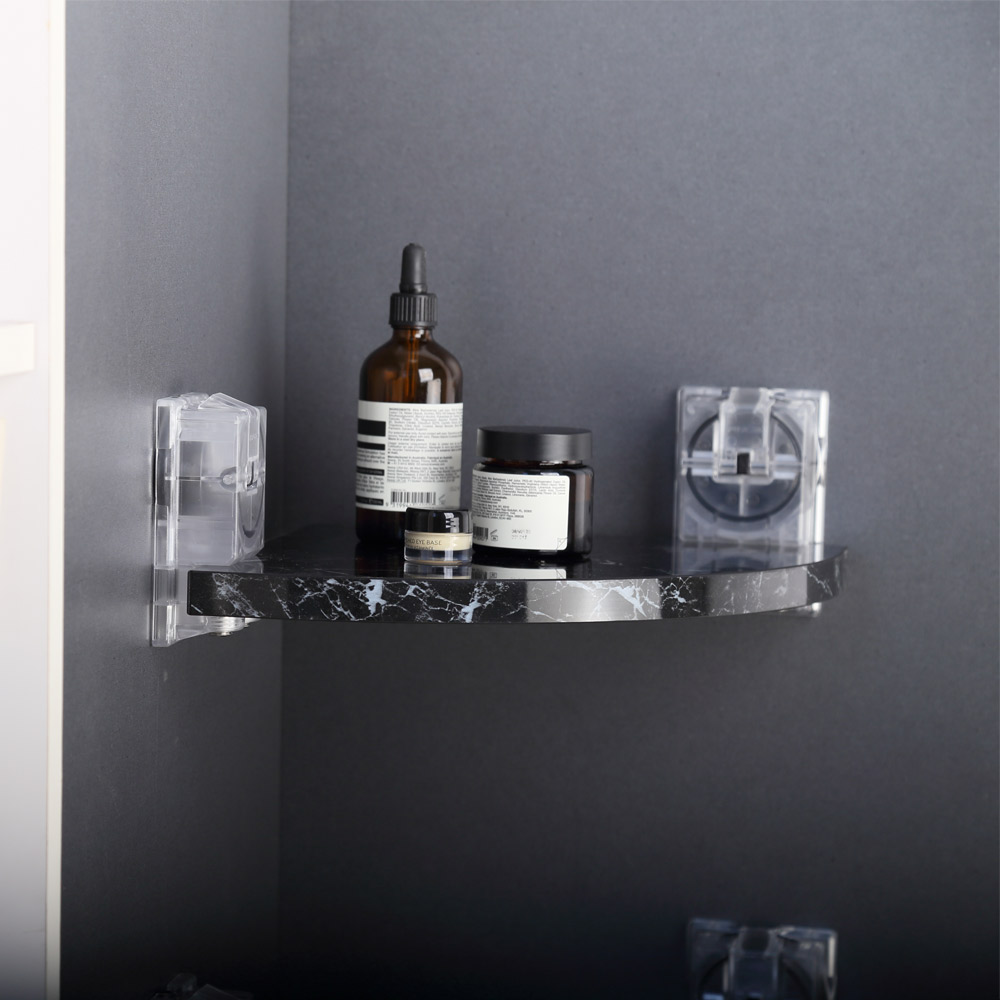 Beautiful Suction Cup Marble Corner Shower Shelf