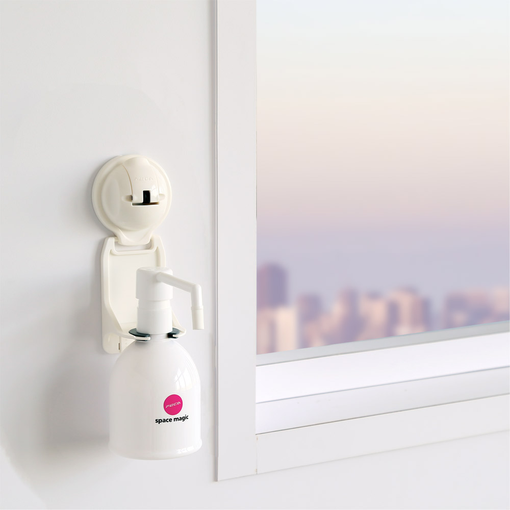 Wall Mounted Bottle Holder with Bottle, Sprayer Holder